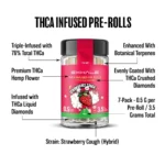 Exhalewell | THCA Baby J's | Triple-Infused Pre-Rolls | Strawberry Cough Strain - Image 4
